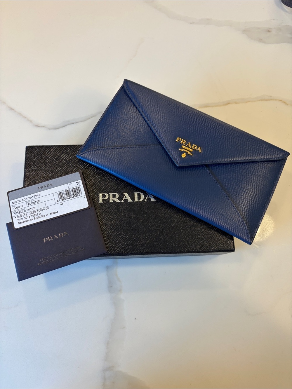 Prada Blue Envelope Wallet - full set/ gifting condition!!